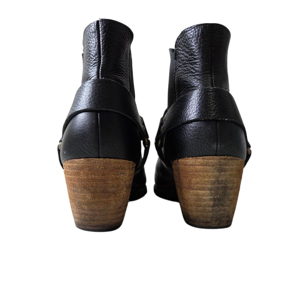 Korks Cyanna Black Pebbled Leather Boot Womens SZ 8.5 Harness Western Boho - Picture 7 of 11